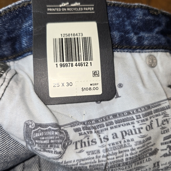 Levi's 501 Regular Straight Button Fly Jeans NWT Blue Size 25 X 30 - Picture 10 of 12